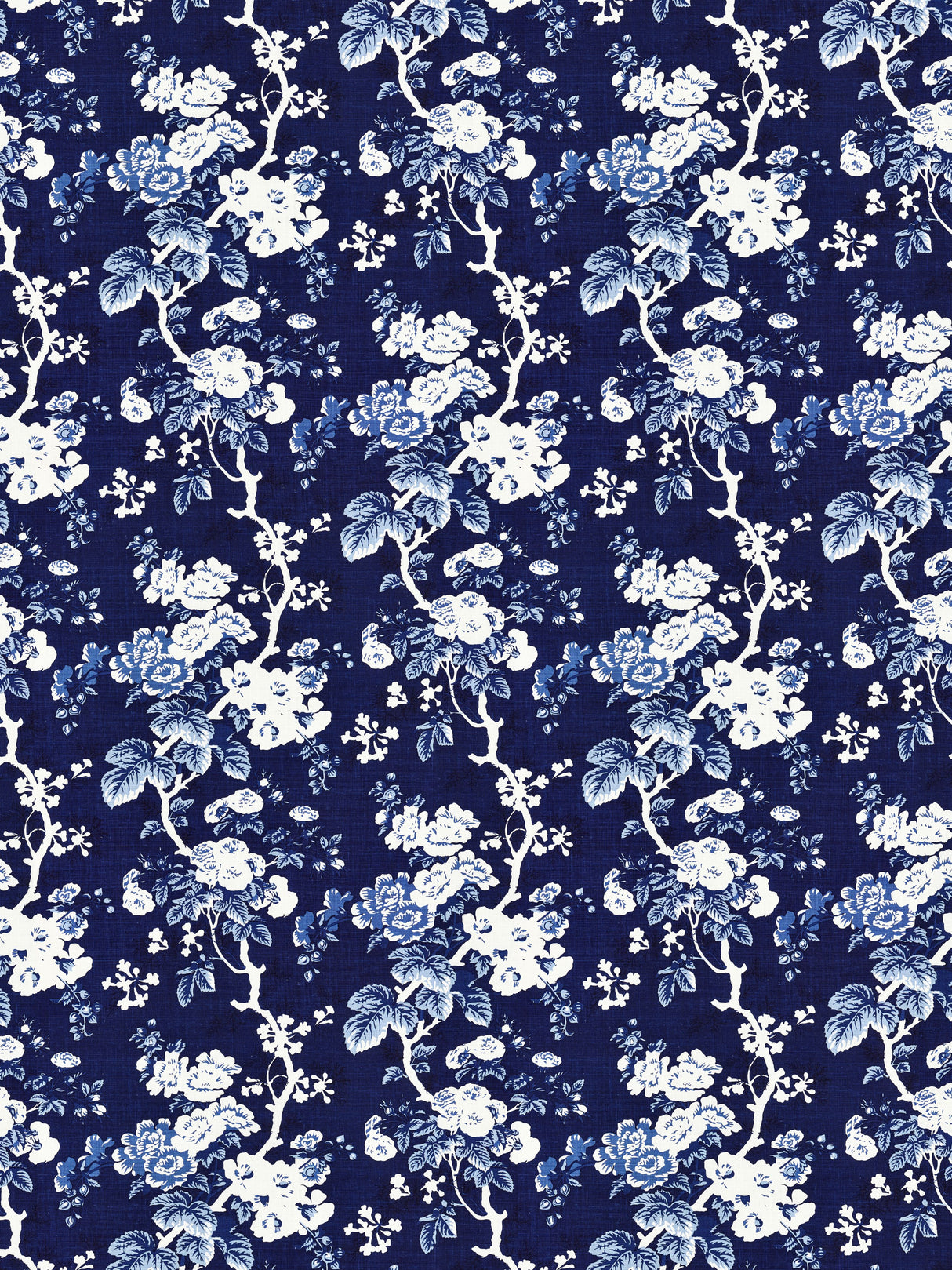 Scalamandre SC 000416602 INDIGO ASCOT LINEN PRINT Fabric - Eade's Wallpaper