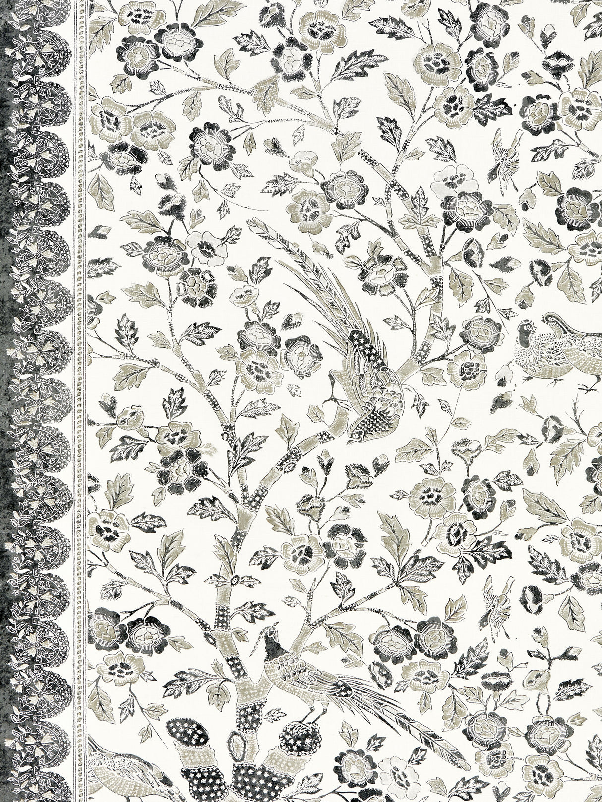 Scalamandre SC 000416625 TRUFFLE ANISSA PRINT Fabric - Eade's Wallpaper
