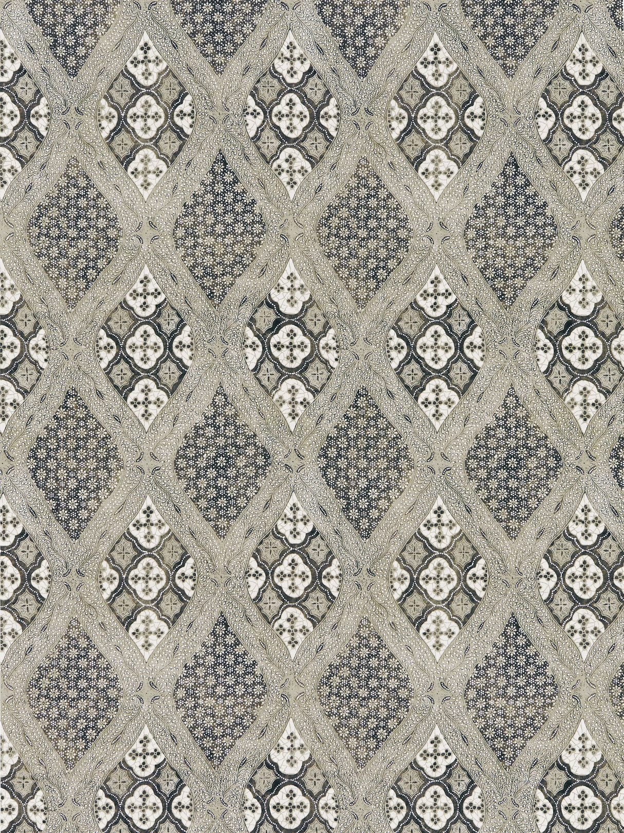 Scalamandre SC 000416626 TRUFFLE FARRAH PRINT Fabric - Eade's Wallpaper