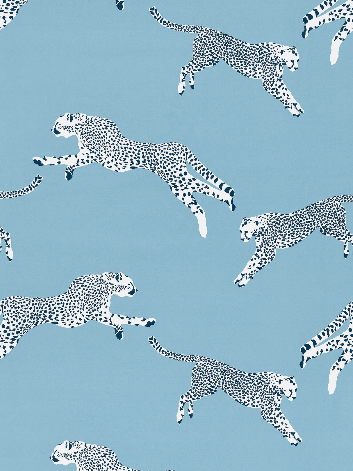 Scalamandre SC 000416634 CLOUD NINE LEAPING CHEETAH COTTON PRINT Fabric - Eade's Wallpaper