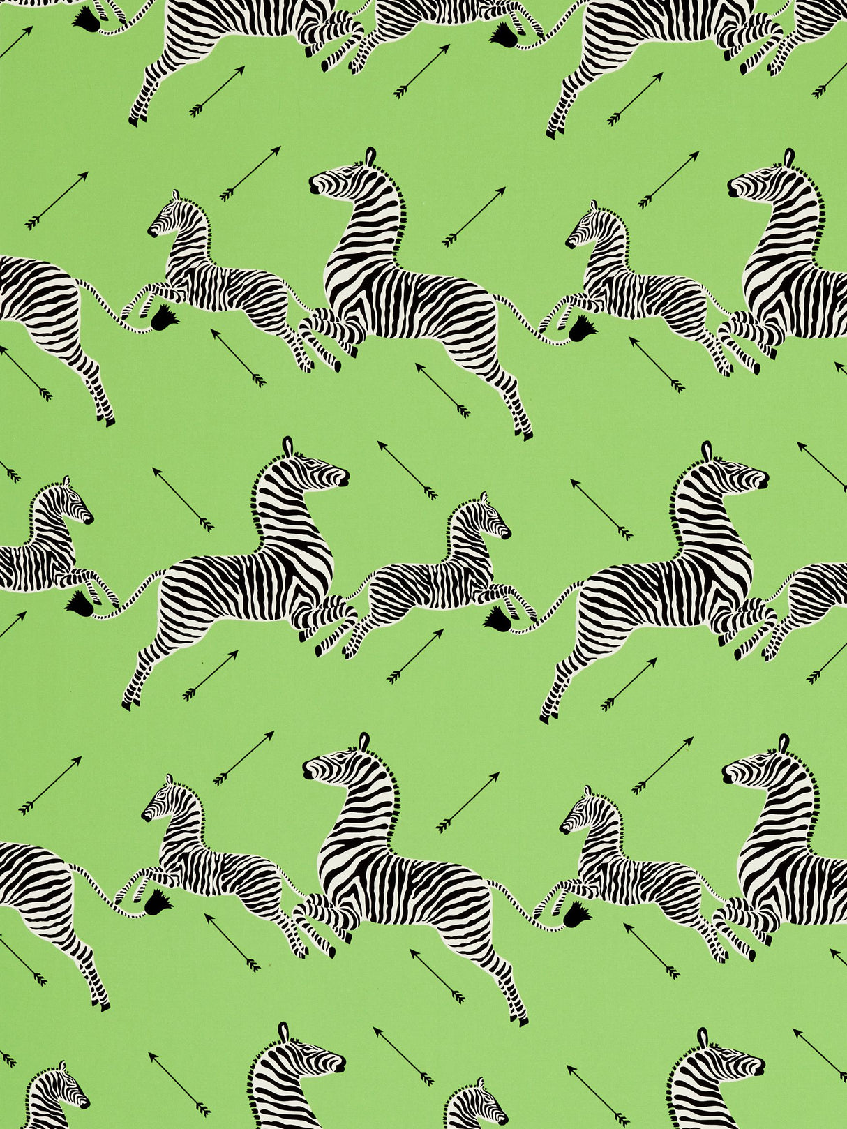 Scalamandre SC 000416641 LIME ZEBRAS PETITE Fabric - Eade's Wallpaper
