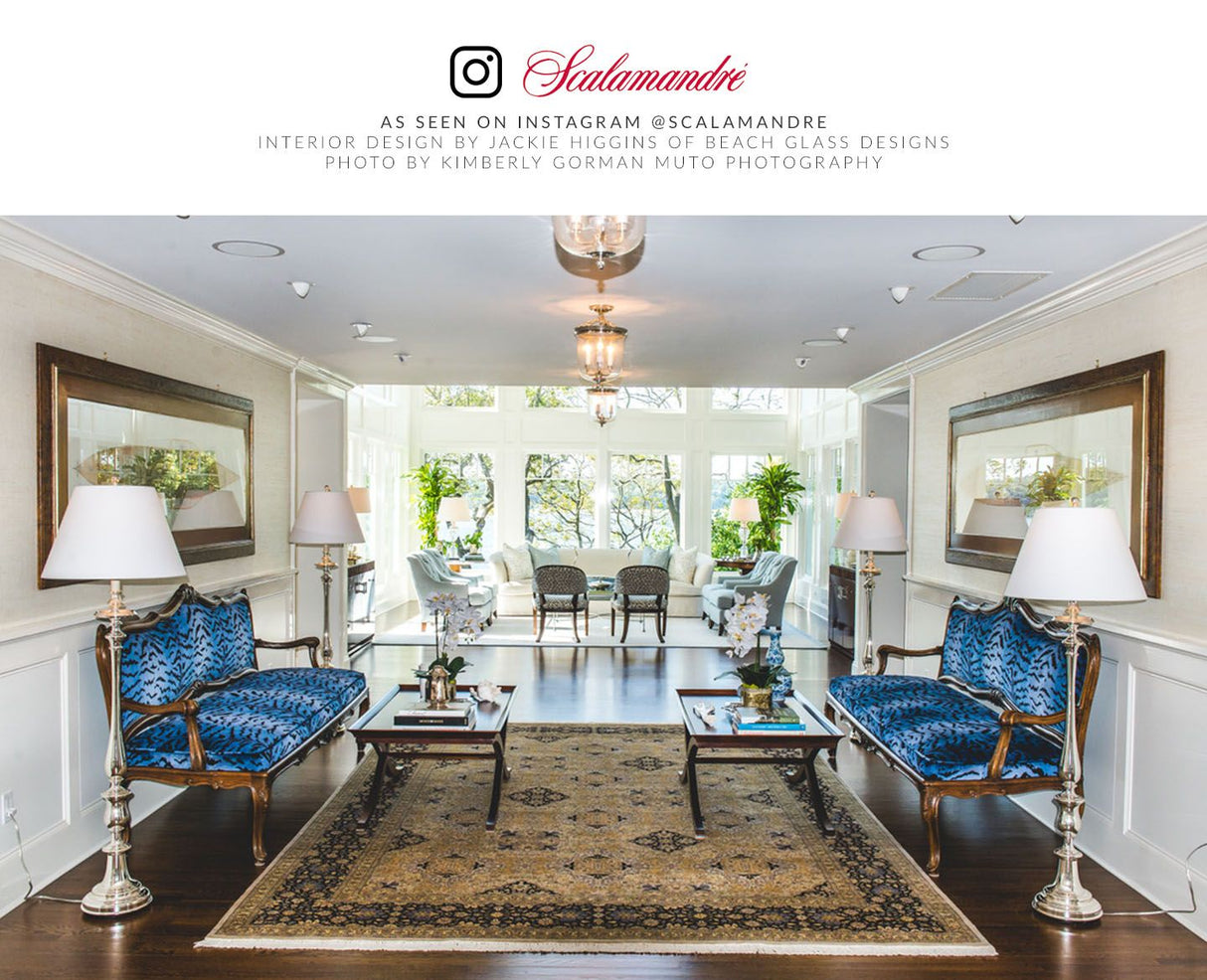 Scalamandre SC 000426167MMA BLUES & BLACK TIGRE Fabric - Eade's Wallpaper