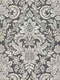 Scalamandre SC 000427086 CHARCOAL ELIZABETH DAMASK EMBROIDERY Fabric - Eade's Wallpaper
