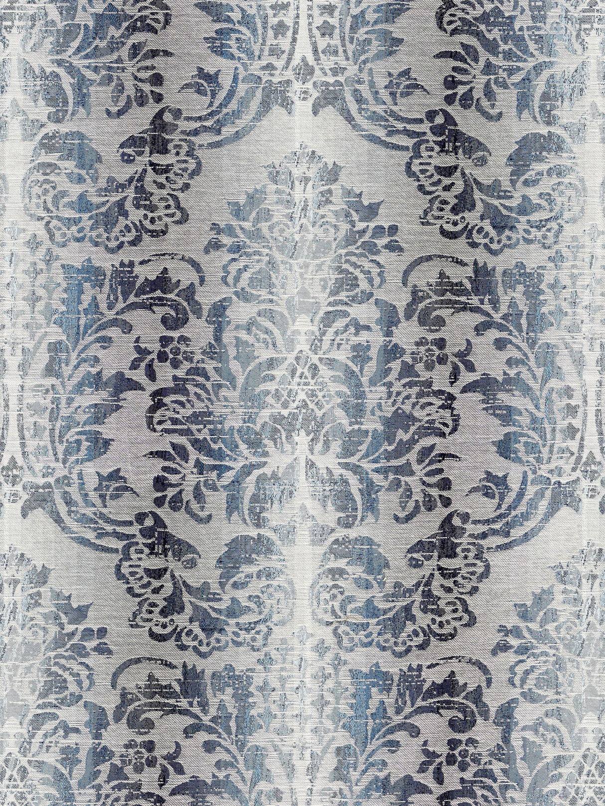 Scalamandre SC 000427093 INDIGO SORRENTO LINEN DAMASK Fabric - Eade's Wallpaper