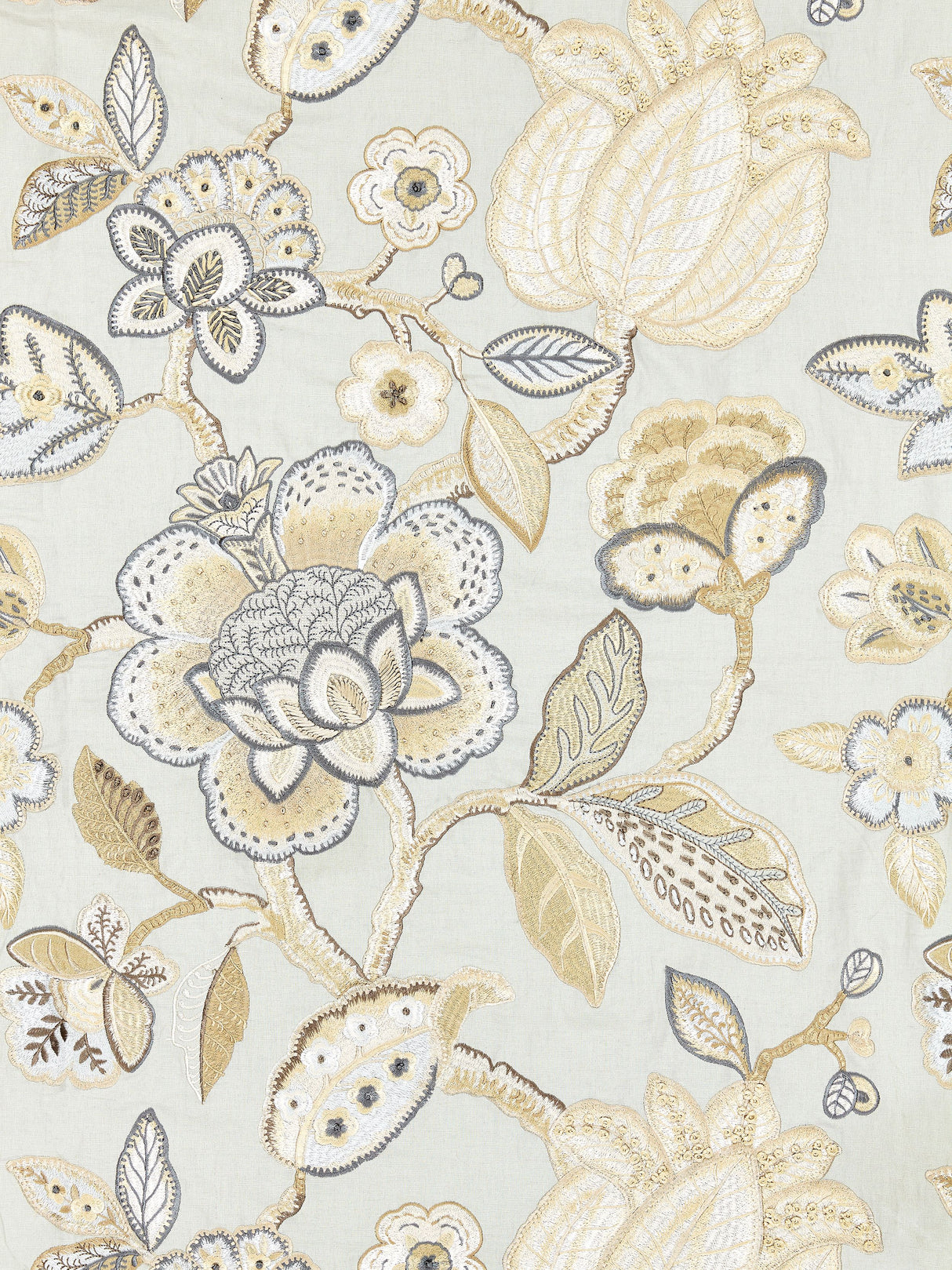 Scalamandre SC 000427126 MINERAL COROMANDEL EMBROIDERY Fabric - Eade's Wallpaper