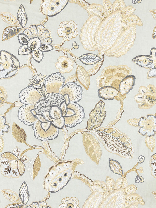 Scalamandre SC 000427126 MINERAL COROMANDEL EMBROIDERY Fabric - Eade's Wallpaper