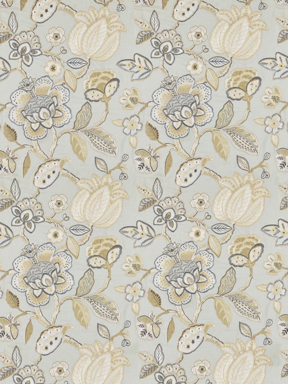 Scalamandre SC 000427126 MINERAL COROMANDEL EMBROIDERY Fabric - Eade's Wallpaper