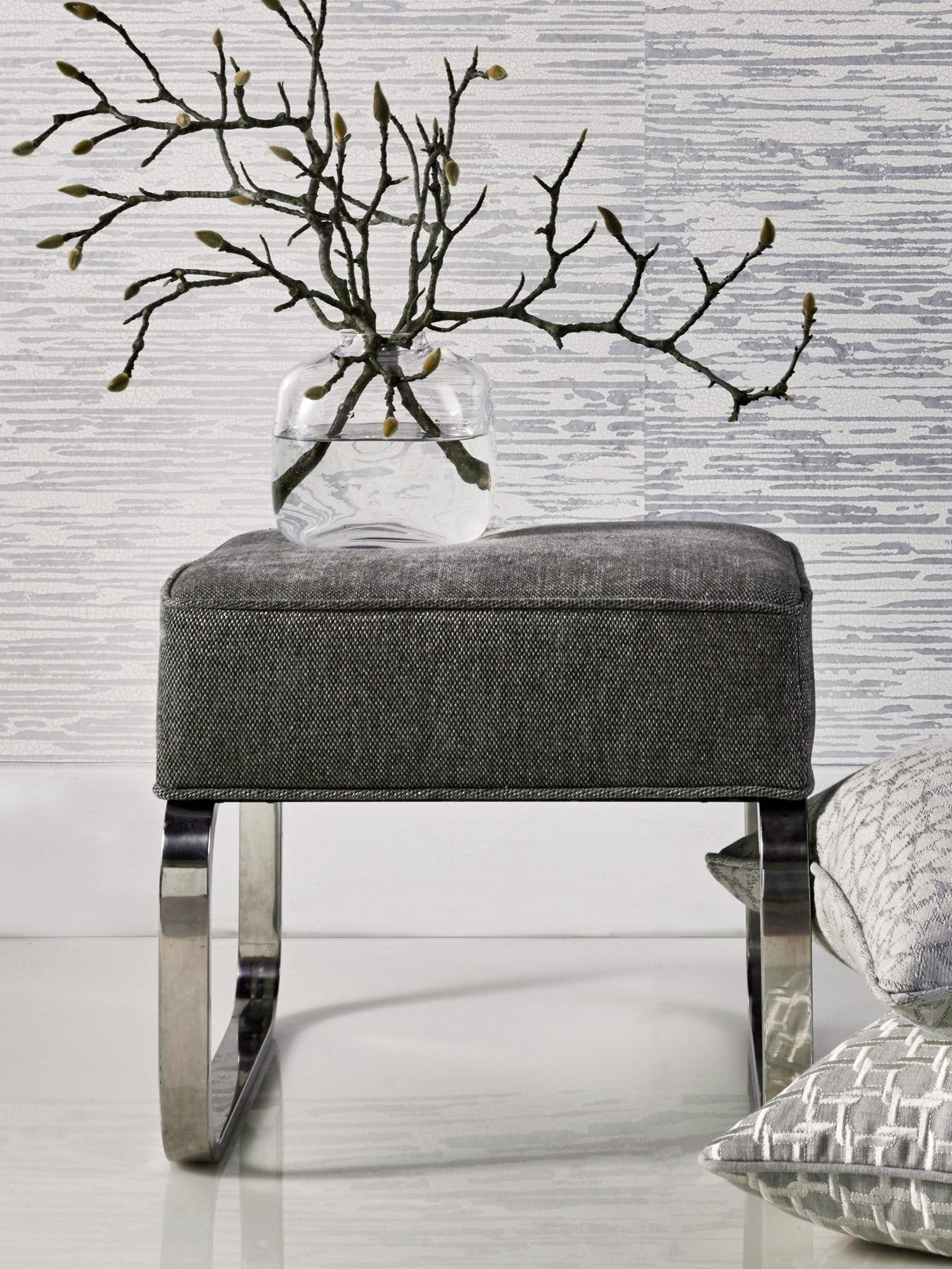 Scalamandre SC 000427147 PEWTER LUNA WEAVE Fabric - Eade's Wallpaper
