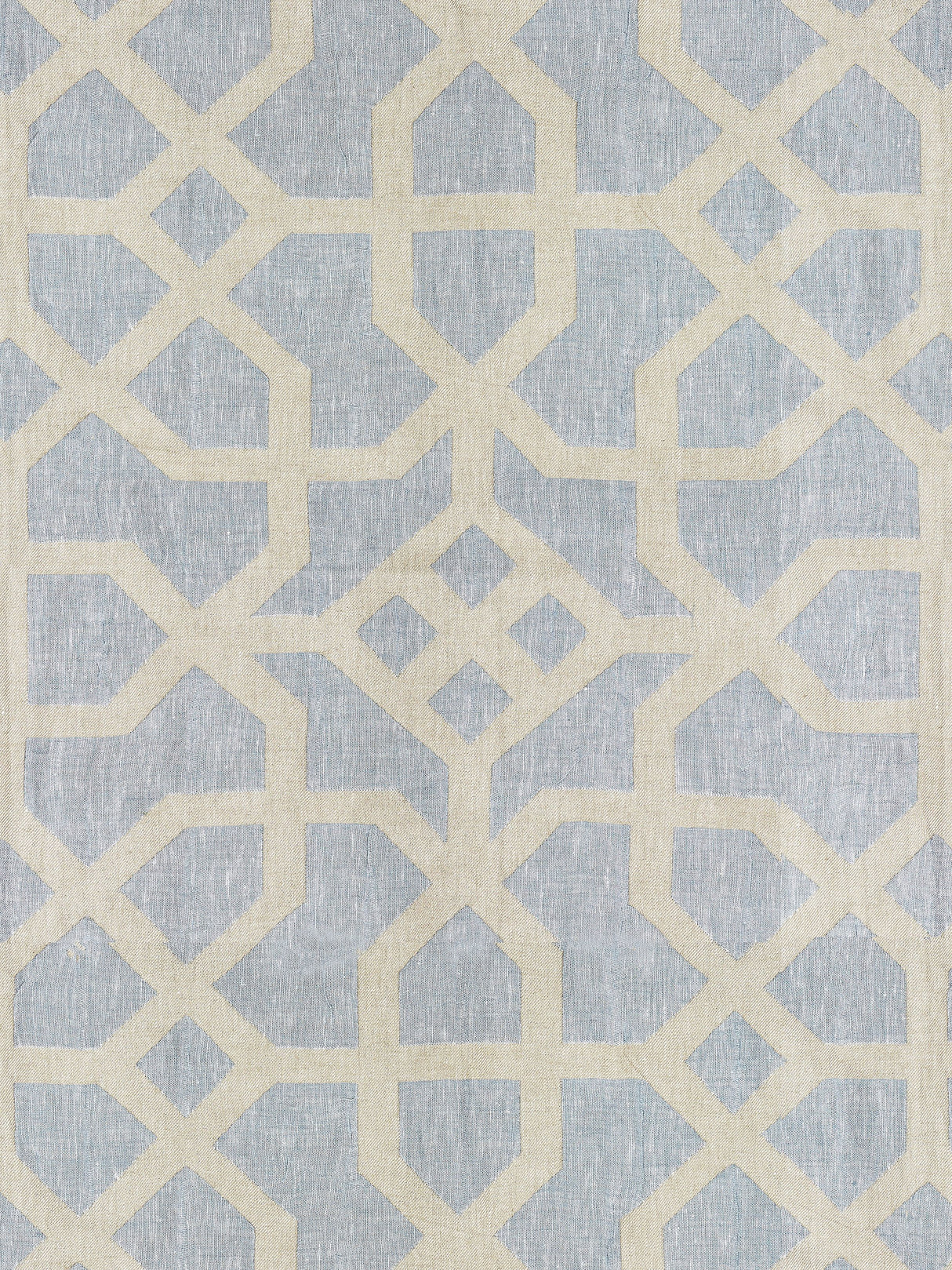 Scalamandre SC 000427149 BLUESTONE & FOG LINEN LATTICE Fabric - Eade's Wallpaper
