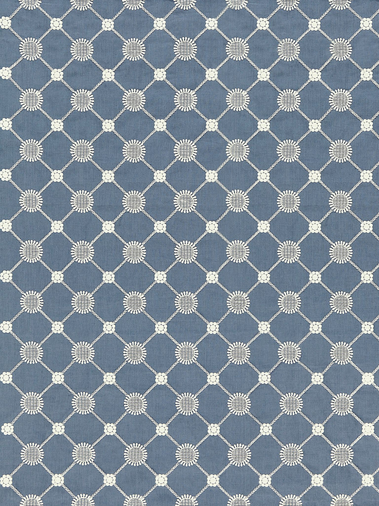 Scalamandre SC 000427161 COPENHAGEN BLUE GUSTAVIAN DIAMOND Fabric - Eade's Wallpaper