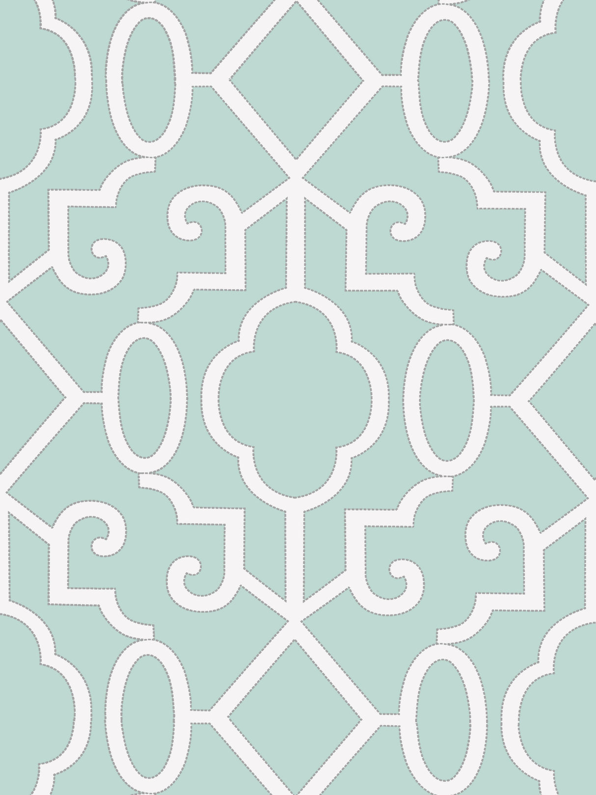 Scalamandre SC 0004WP88356 AQUAMARINE MING FRETWORK WALLPAPER - Eade's Wallpaper