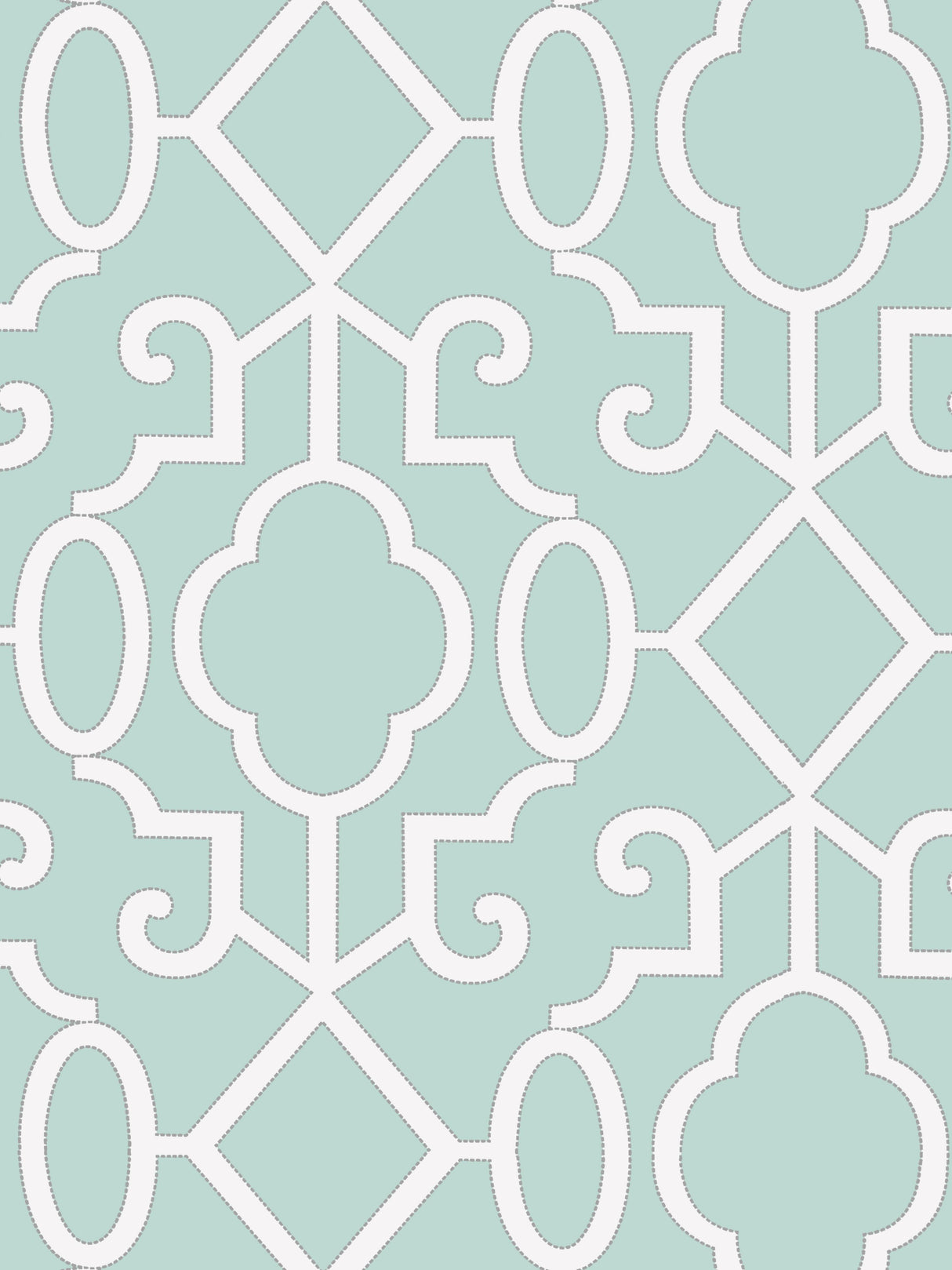 Scalamandre SC 0004WP88356 AQUAMARINE MING FRETWORK WALLPAPER - Eade's Wallpaper