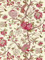 Scalamandre SC 000516430 TURKEY RED ON LIME PONDICHERRY COTTON PRINT Fabric - Eade's Wallpaper