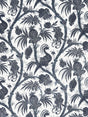 Scalamandre SC 000516575 INDIGO BALINESE PEACOCK LINEN PRINT Fabric - Eade's Wallpaper