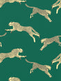 Scalamandre SC 000516634 EVERGREEN LEAPING CHEETAH COTTON PRINT Fabric - Eade's Wallpaper