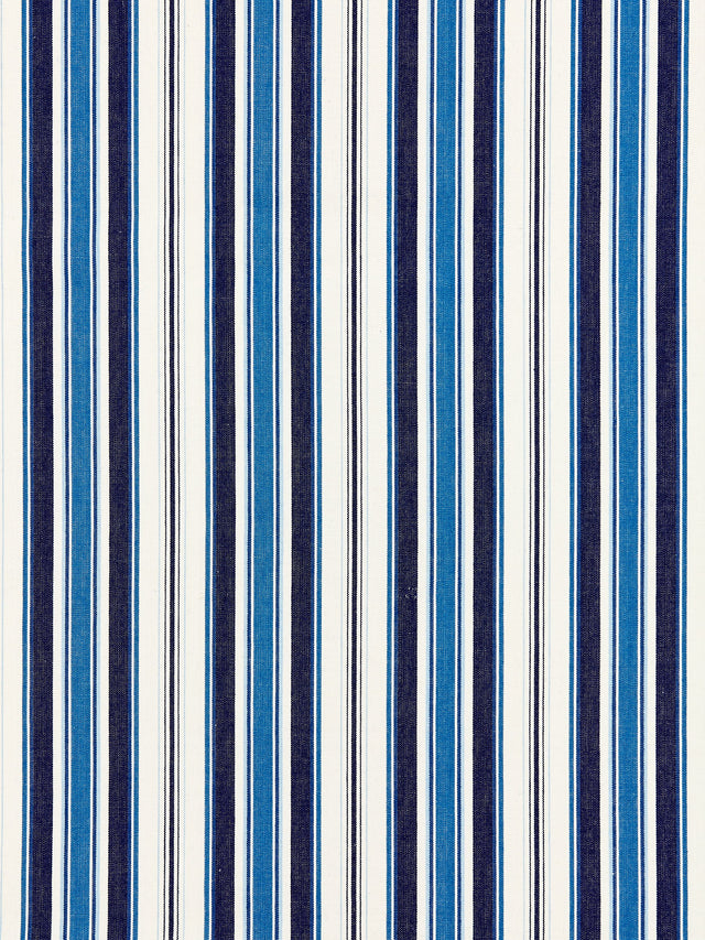 Scalamandre SC 000527113 INDIGO ANDOVER COTTON STRIPE Fabric - Eade's Wallpaper