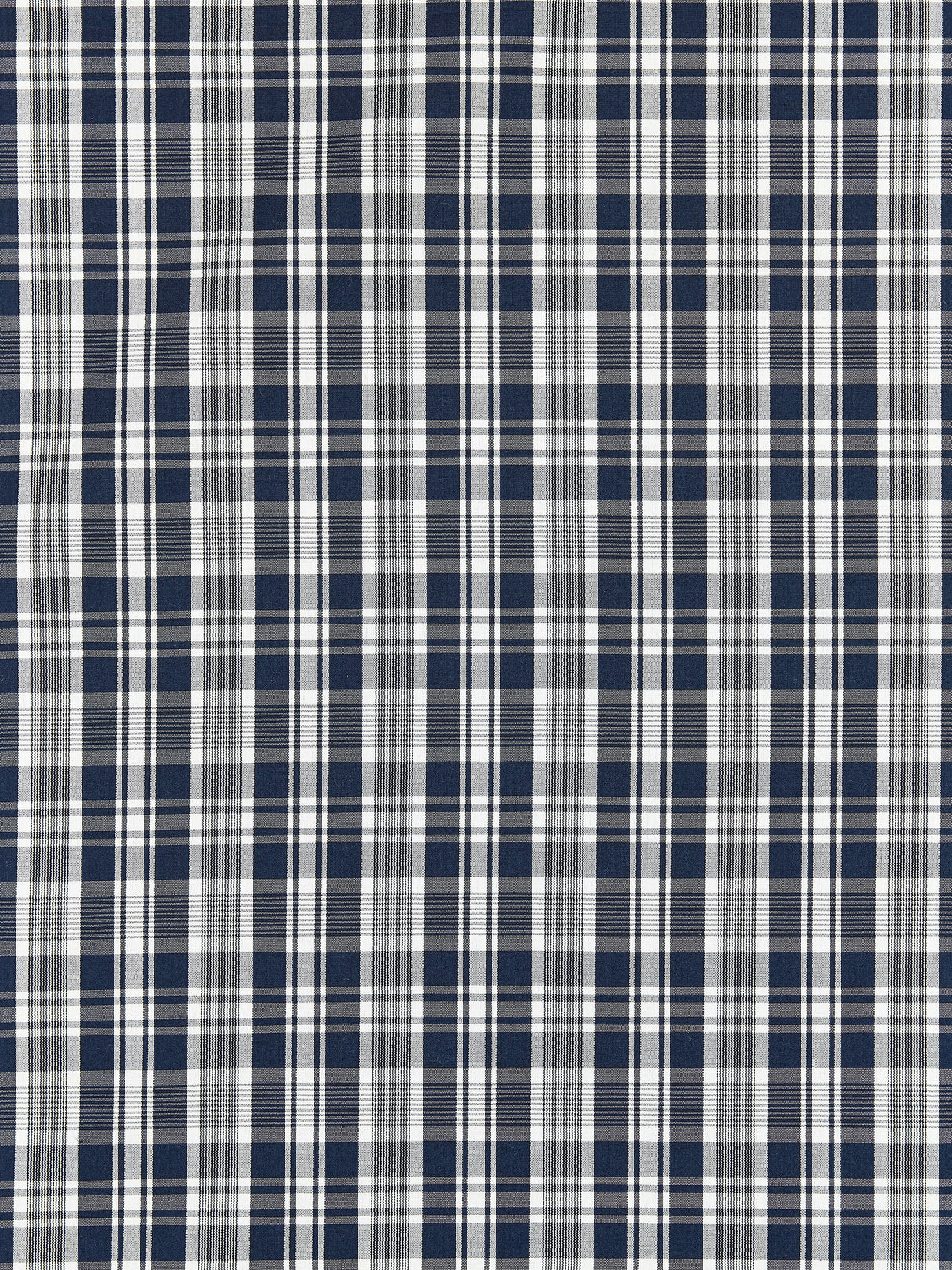 Scalamandre SC 000527122 NAVY PRESTON COTTON PLAID Fabric - Eade's Wallpaper
