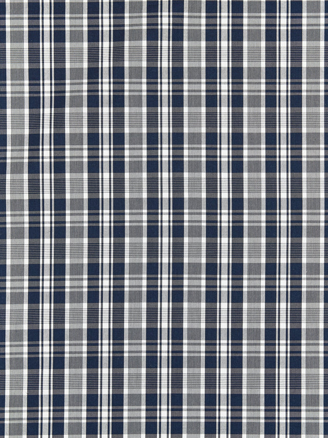 Scalamandre SC 000527122 NAVY PRESTON COTTON PLAID Fabric - Eade's Wallpaper