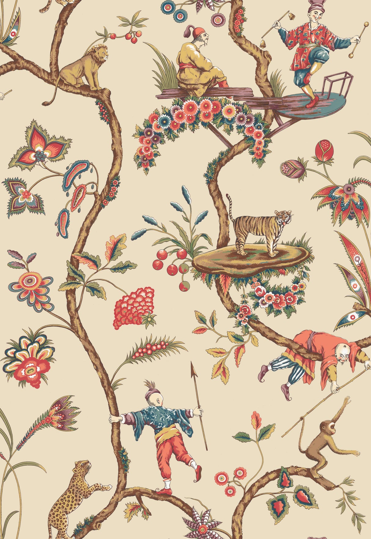 Scalamandre SC 0005WP81547 ECRU CHINOISE EXOTIQUE WALLPAPER - Eade's Wallpaper