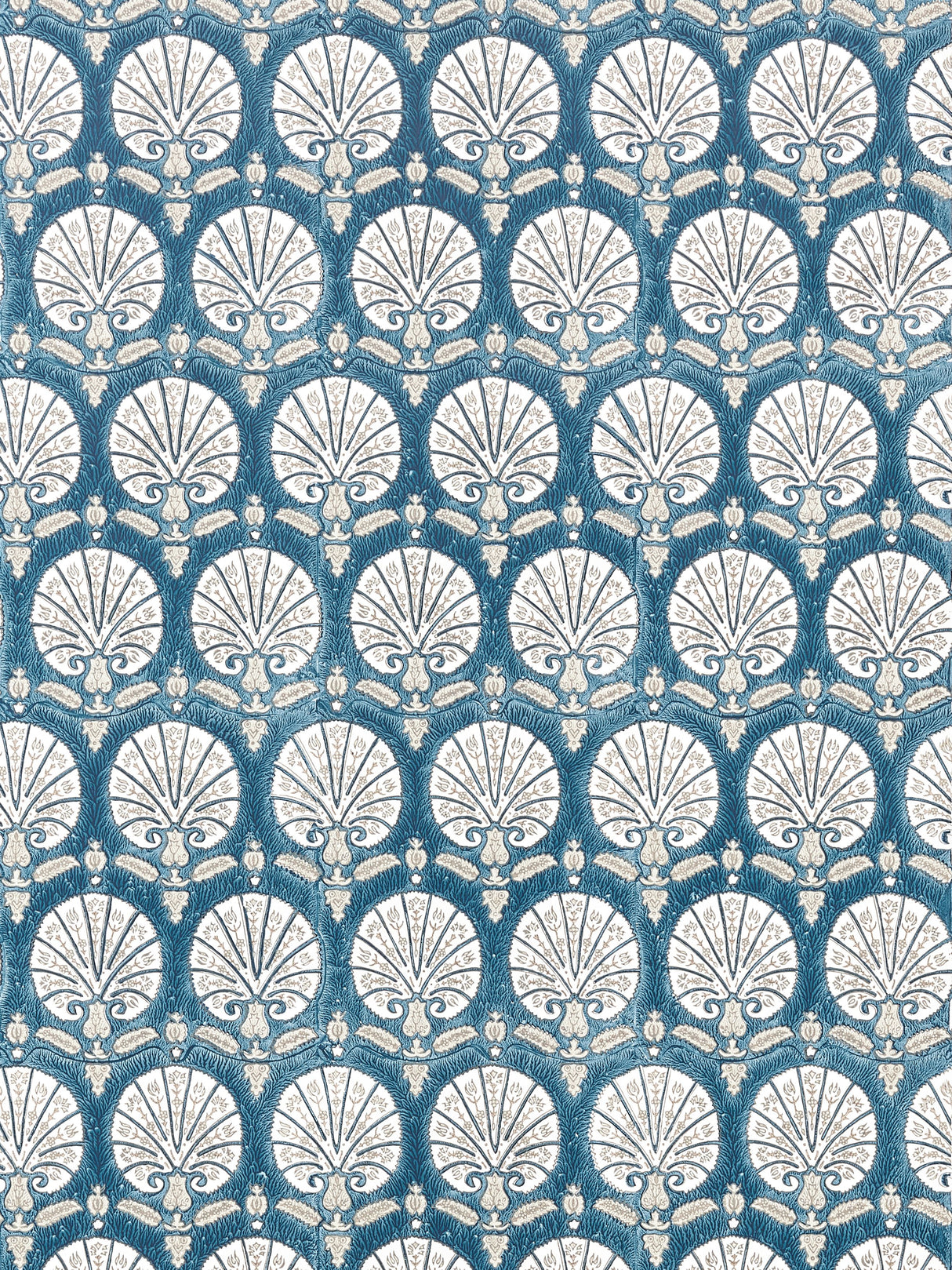 Scalamandre SC 0005WP88560 INDIGO KARANFIL BLOCK PRINT WALLPAPER - Eade's Wallpaper