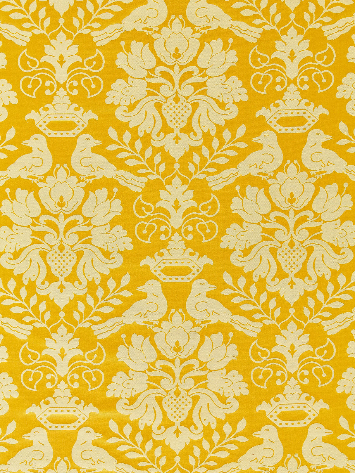 Scalamandre SC 00061098MM GOLD LOVE BIRD Fabric - Eade's Wallpaper