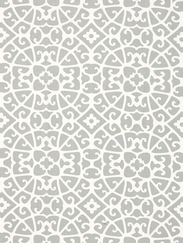 Scalamandre SC 000616559 PEWTER ANSHUN LATTICE Fabric - Eade's Wallpaper