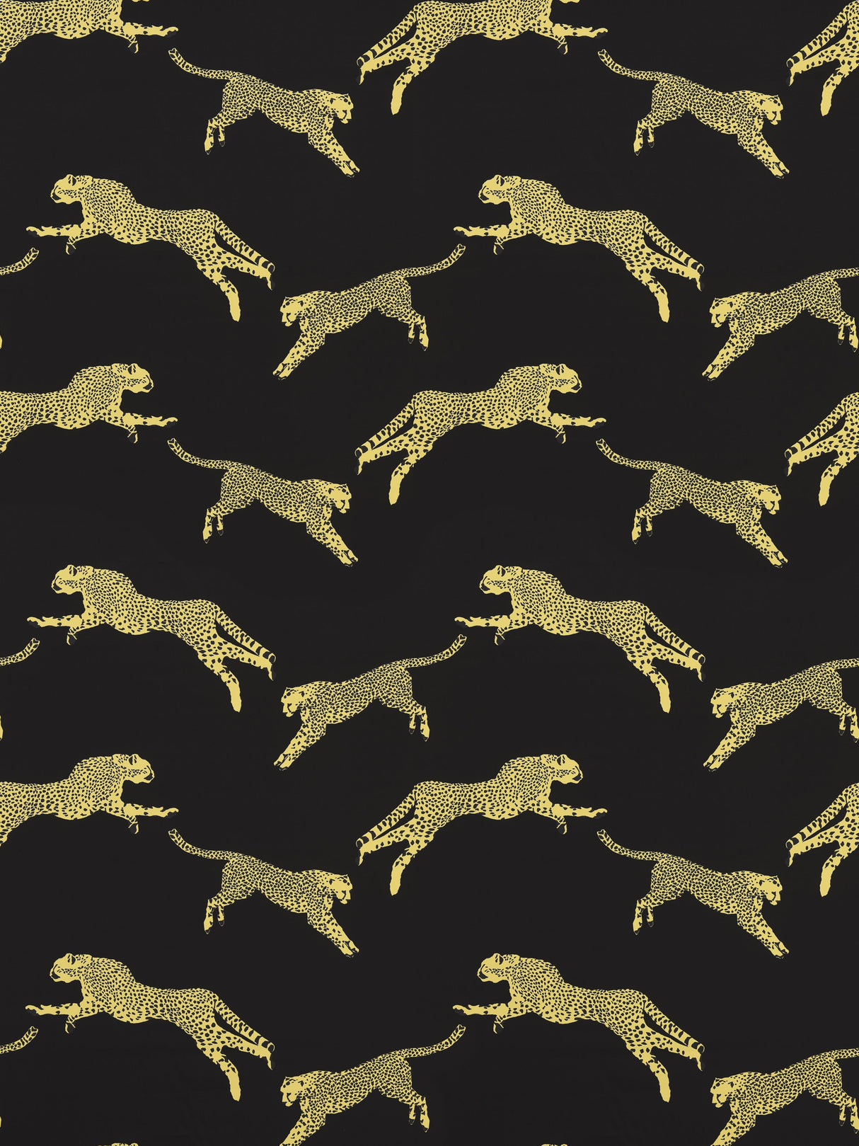 Scalamandre SC 000616634 BLACK MAGIC LEAPING CHEETAH COTTON PRINT Fabric - Eade's Wallpaper