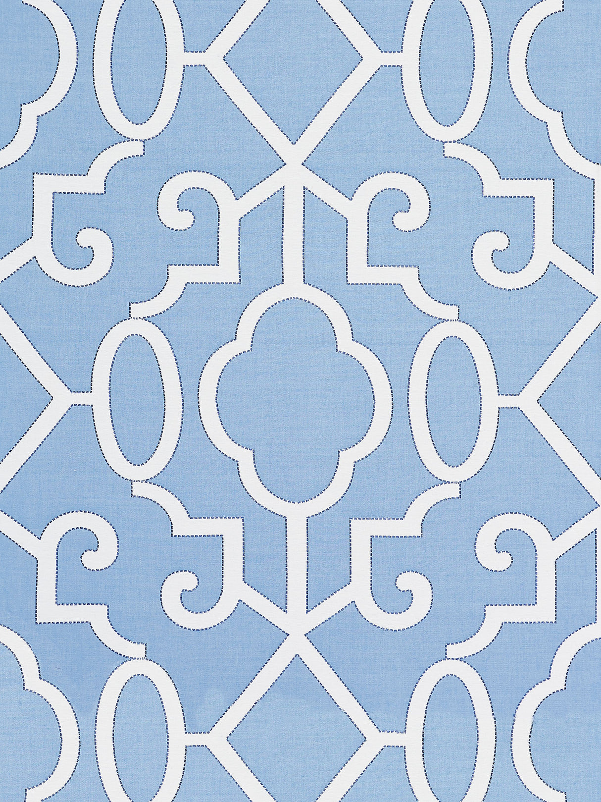 Scalamandre SC 000627012 DELFT MING FRETWORK Fabric - Eade's Wallpaper