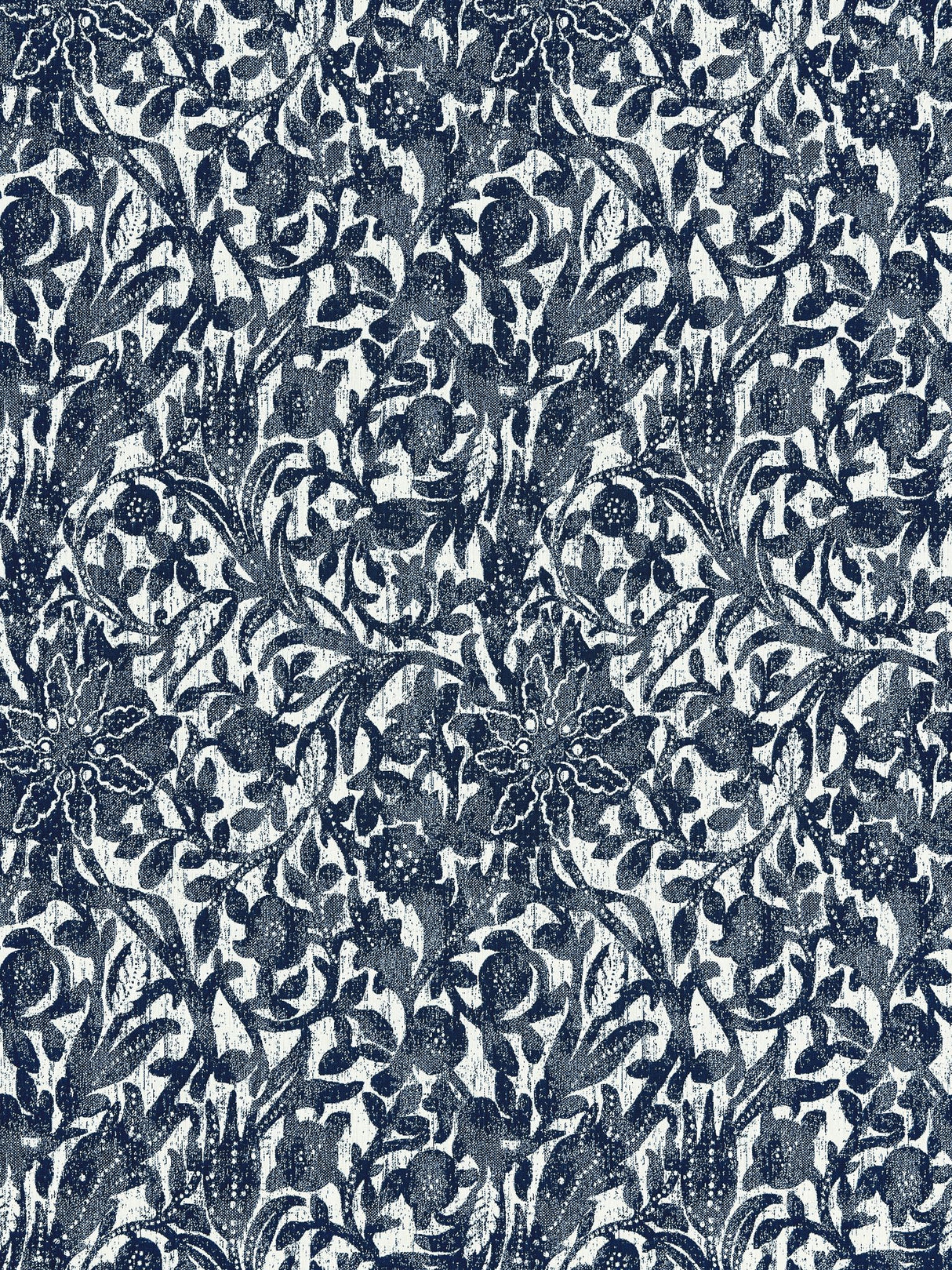 Scalamandre SC 000627195 ULTRAMARINE BALI FLORAL Fabric - Eade's Wallpaper