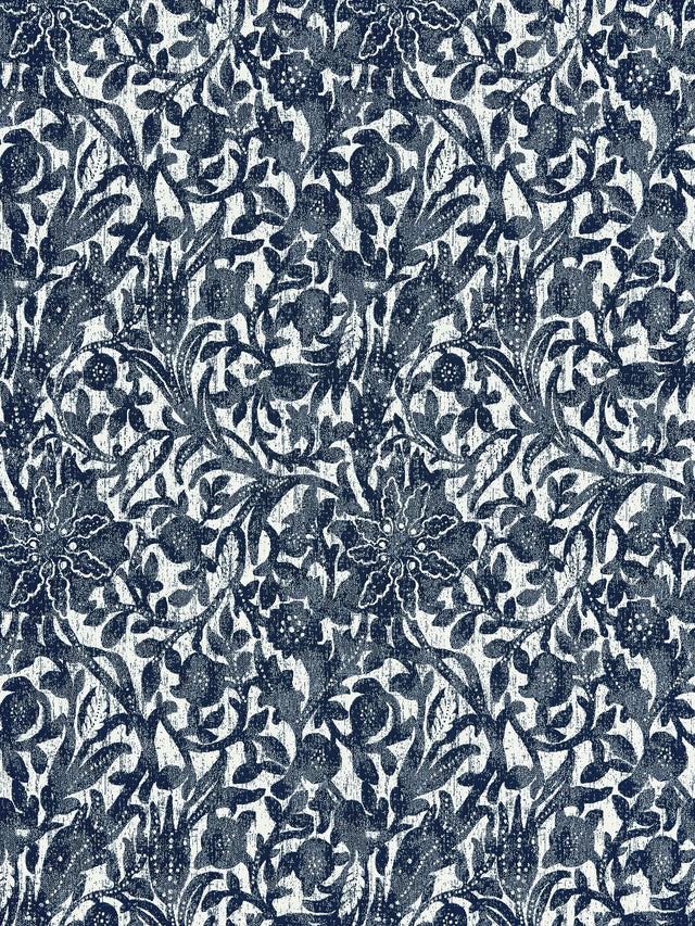 Scalamandre SC 000627195 ULTRAMARINE BALI FLORAL Fabric - Eade's Wallpaper