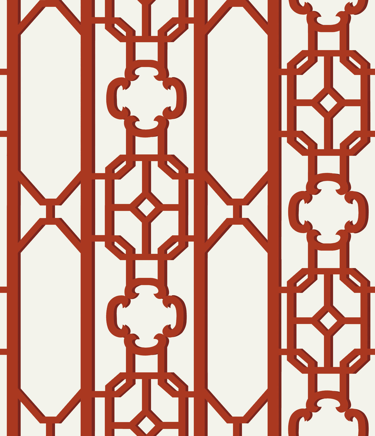 Scalamandre SC 0006WP88582D LACQUER RED JOANNA FRET WALLPAPER - Eade's Wallpaper