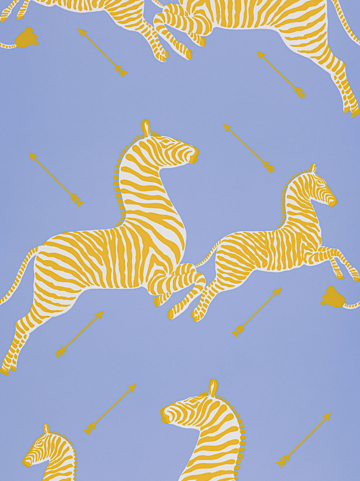 Scalamandre SC 0007WP81388M PERIWINKLE ZEBRAS - WALLPAPER - Eade's Wallpaper