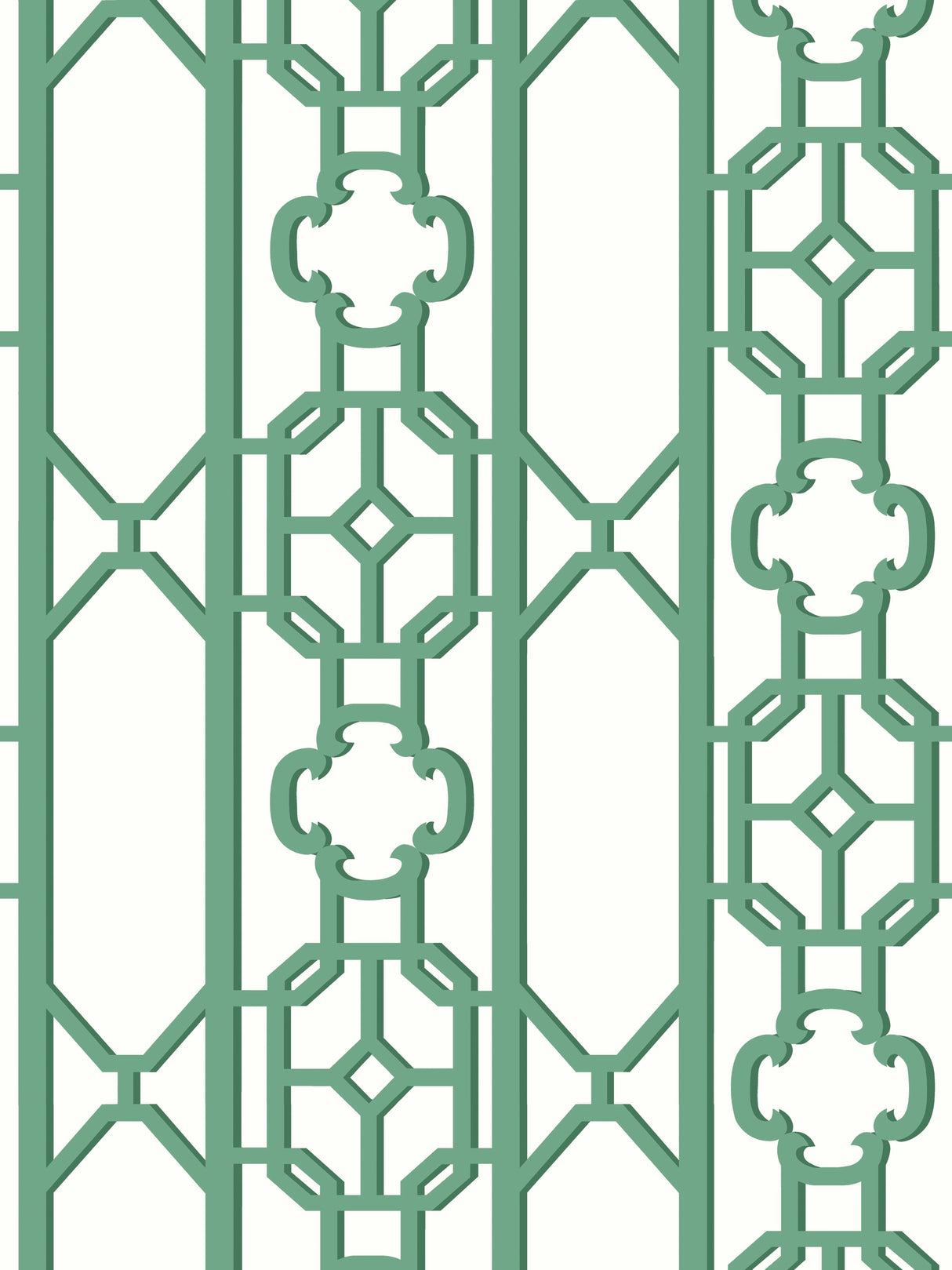 Scalamandre SC 0008WP88582D GAZEBO GREEN JOANNA FRET WALLPAPER - Eade's Wallpaper