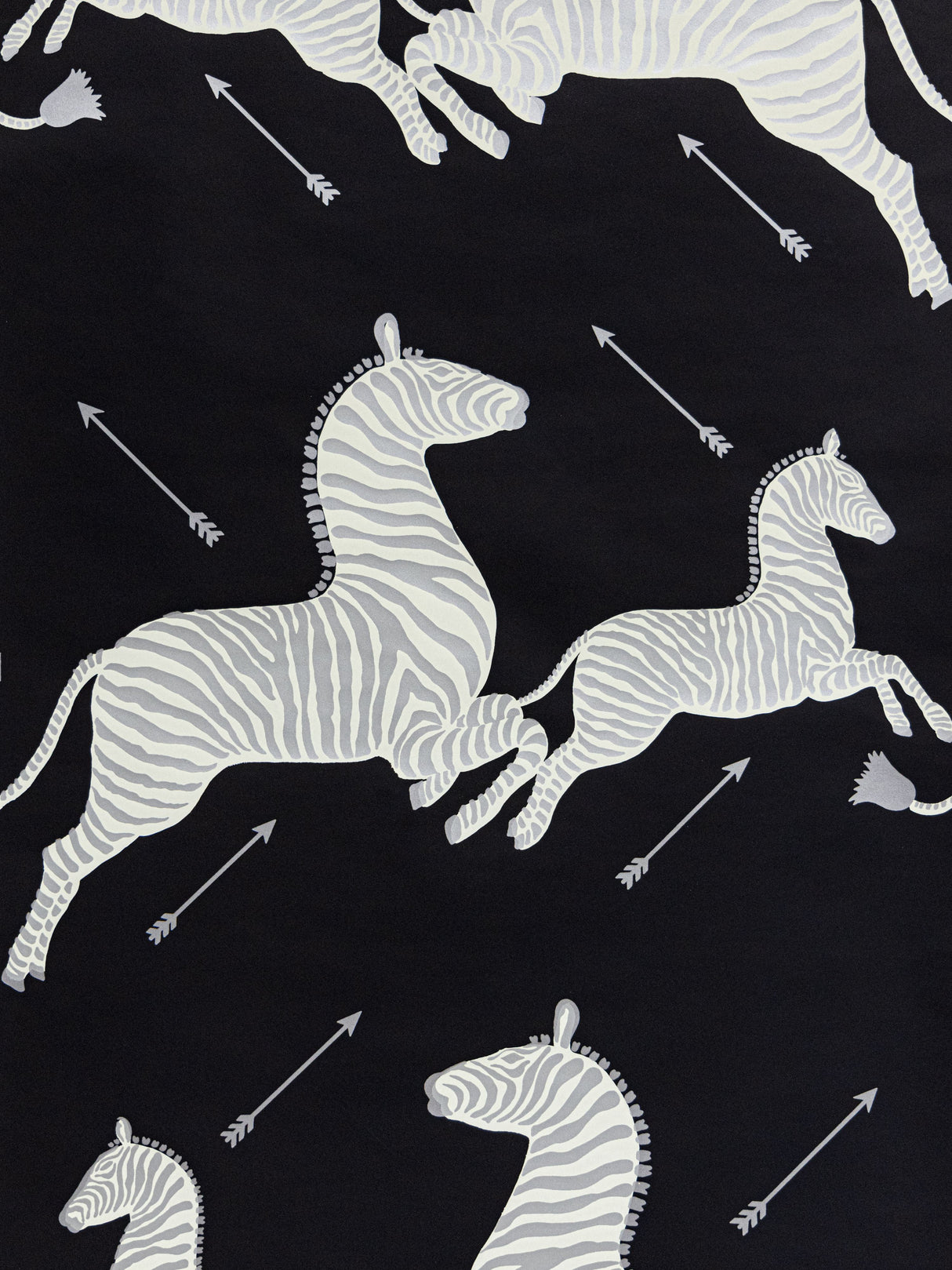 Scalamandre SC 0009WP81388M BLACK & SILVER ZEBRAS - WALLPAPER - Eade's Wallpaper