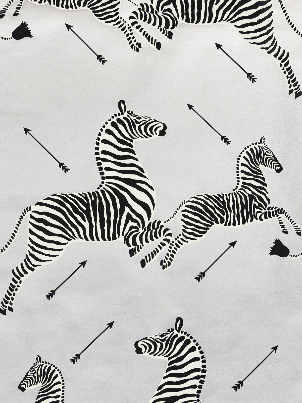 Scalamandre SC 0010WP81388M SILVER ZEBRAS - WALLPAPER - Eade's Wallpaper