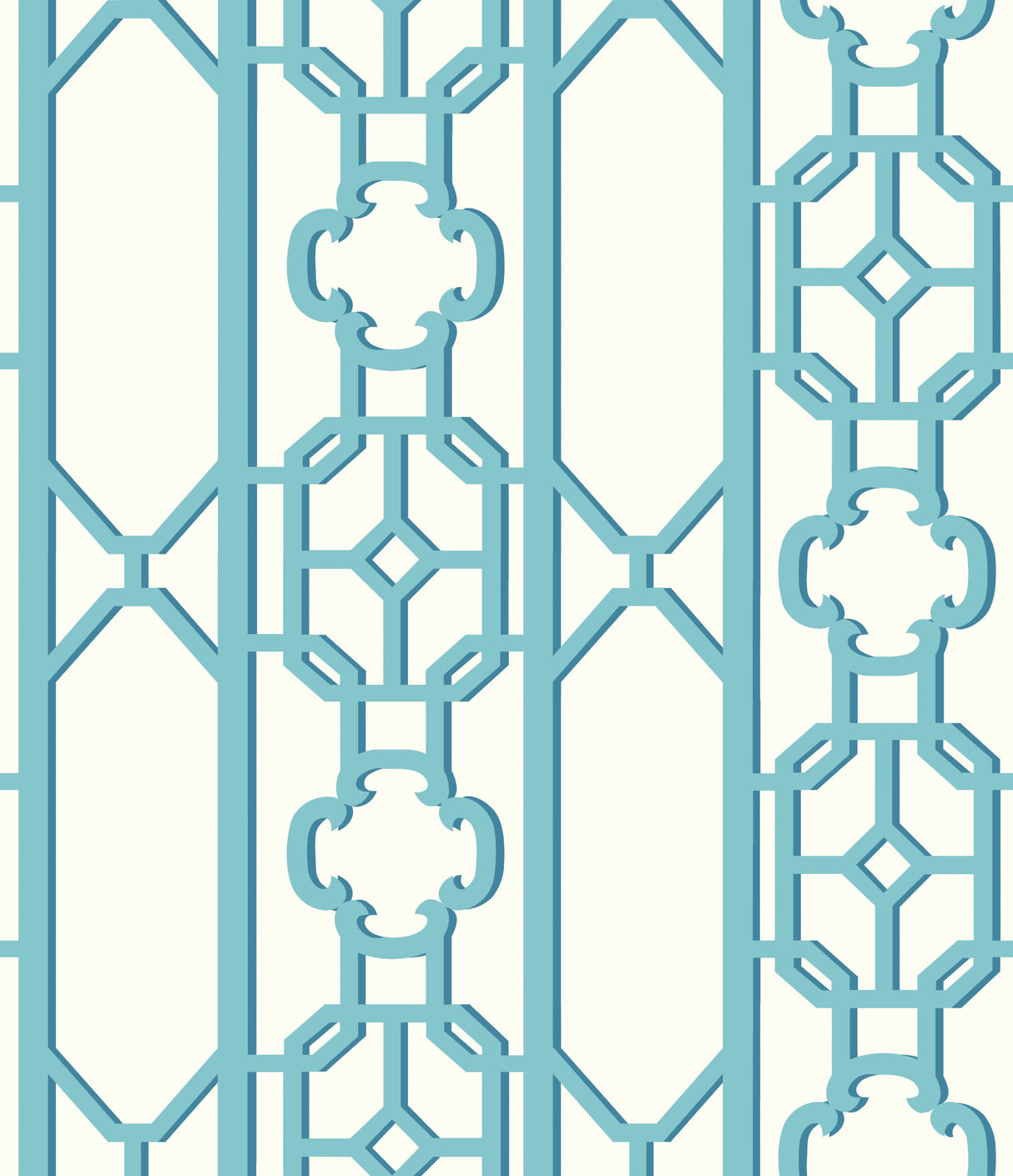 Scalamandre SC 0010WP88582D TURQUOISE JOANNA FRET WALLPAPER - Eade's Wallpaper