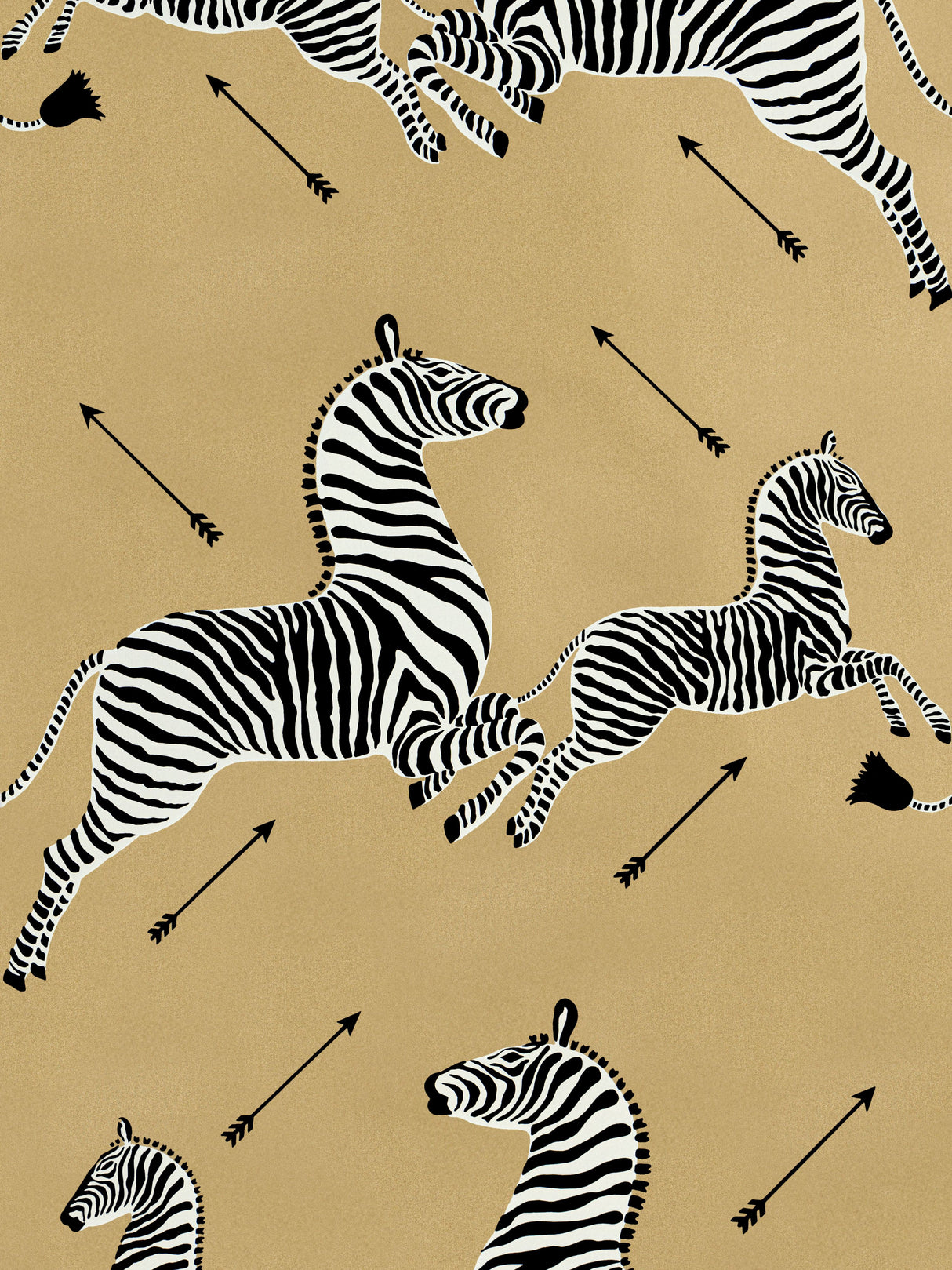 Scalamandre SC 0011WP81388M GOLD ZEBRAS - WALLPAPER - Eade's Wallpaper
