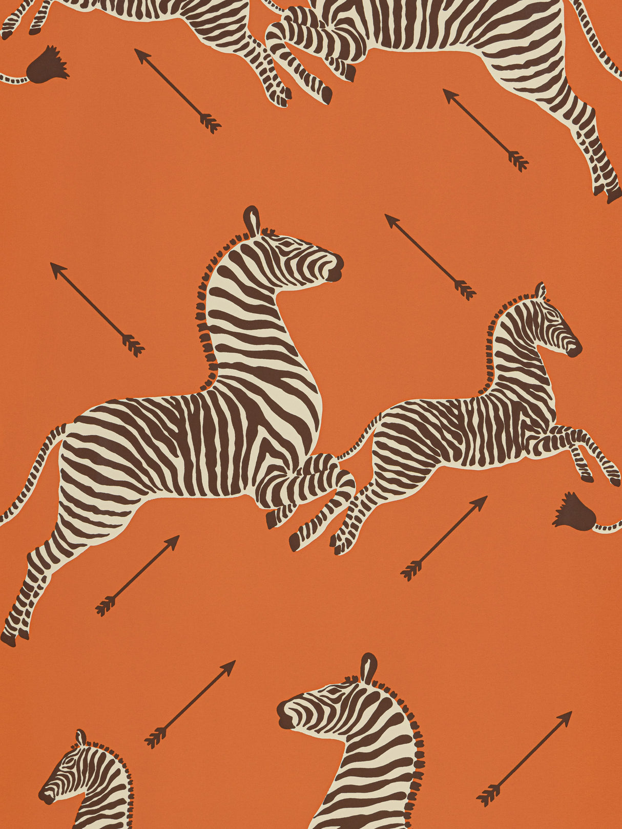 Scalamandre SC 0012WP81388M ORANGE ZEBRAS - WALLPAPER - Eade's Wallpaper