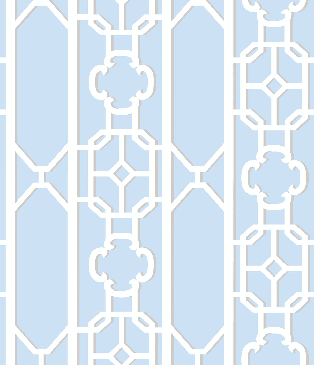 Scalamandre SC 0012WP88582D POWDER BLUE JOANNA FRET WALLPAPER - Eade's Wallpaper