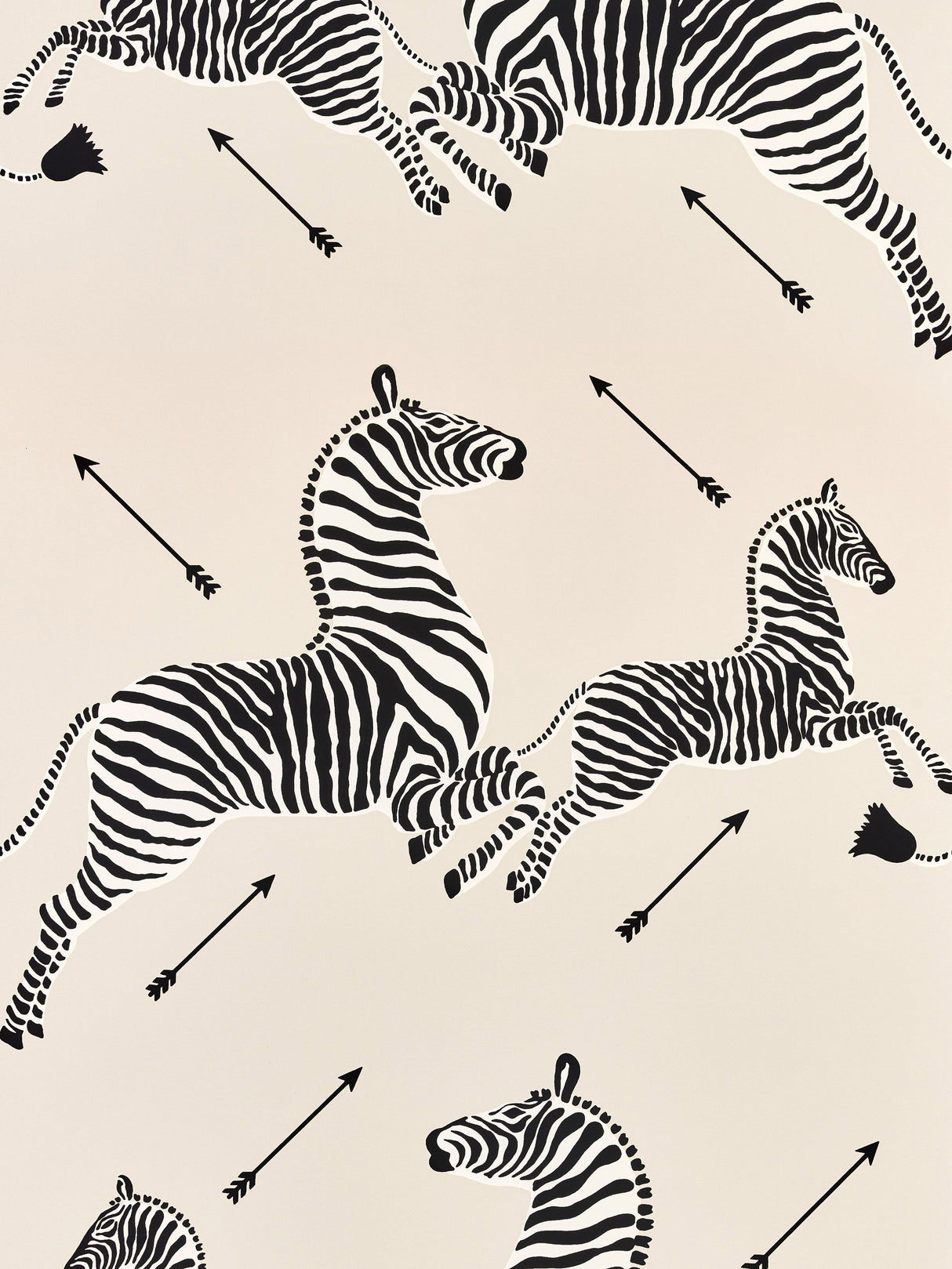 Scalamandre SC 0013WP81388M SANDSTONE ZEBRAS - WALLPAPER - Eade's Wallpaper