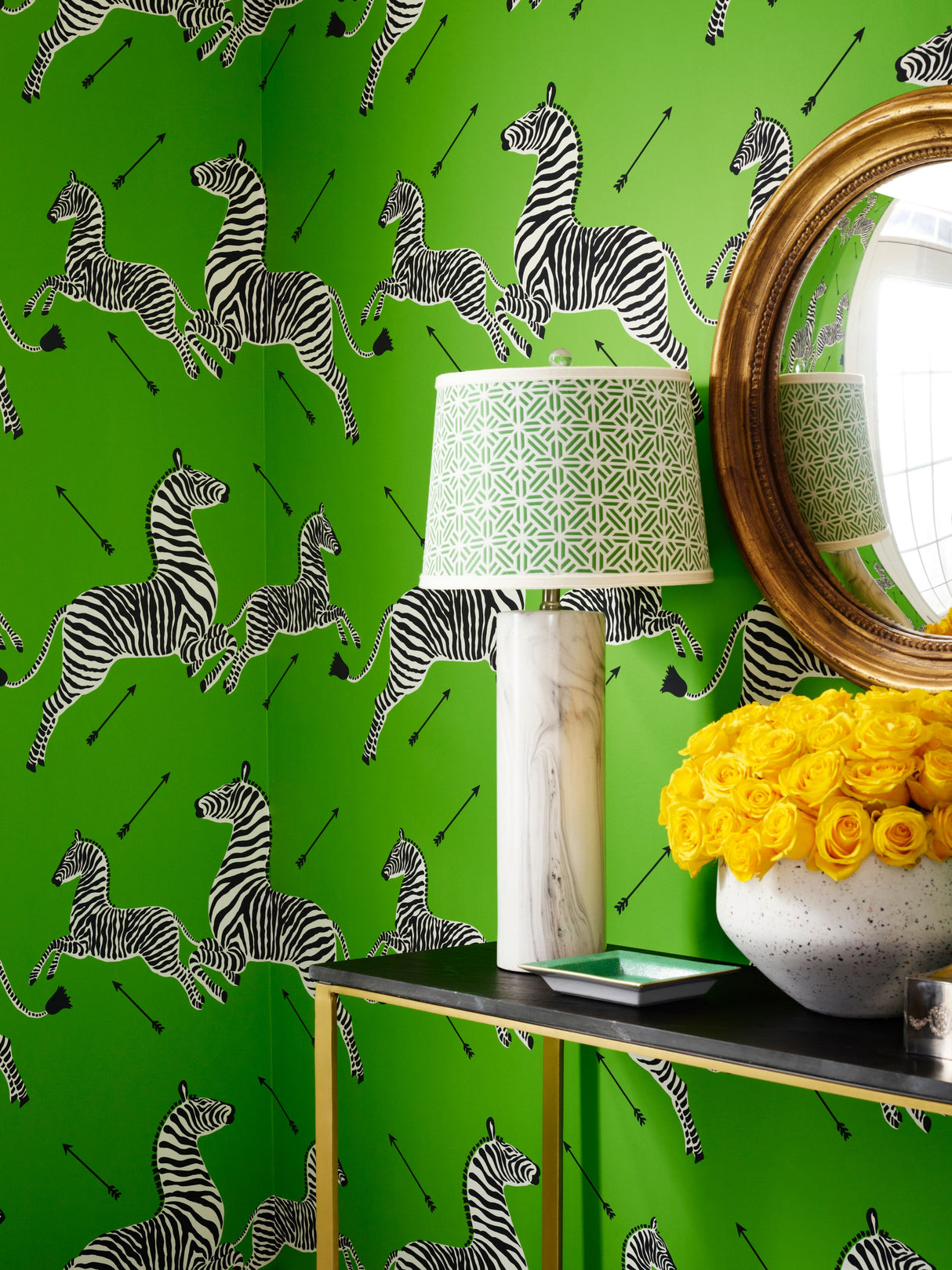 Scalamandre SC 0015WP81388M LIMELIGHT ZEBRAS - WALLPAPER - Eade's Wallpaper