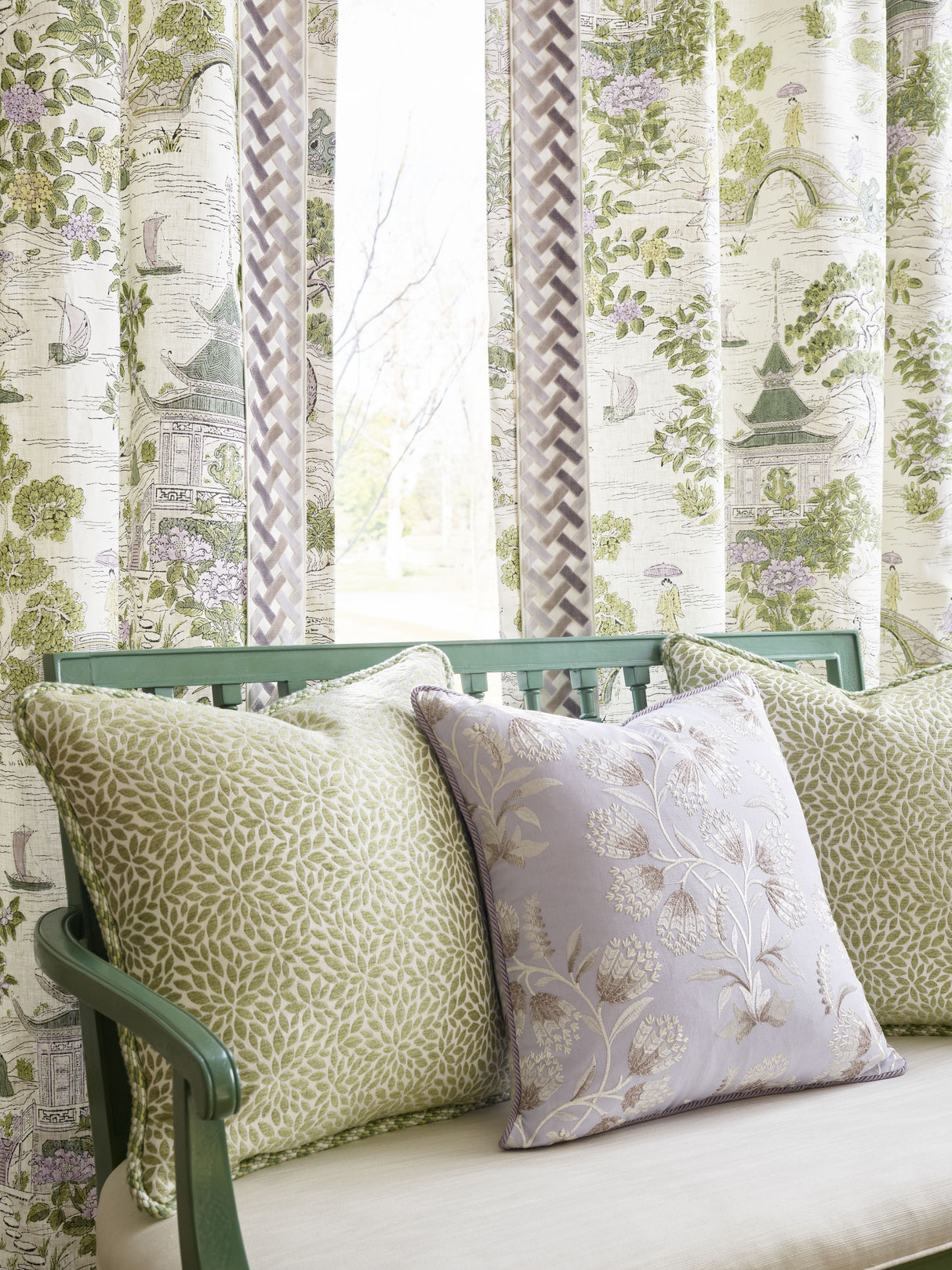 Scalamandre SC 000116624 PEWTER SATOMI HAND BLOCK PRINT Fabric - Eade's Wallpaper