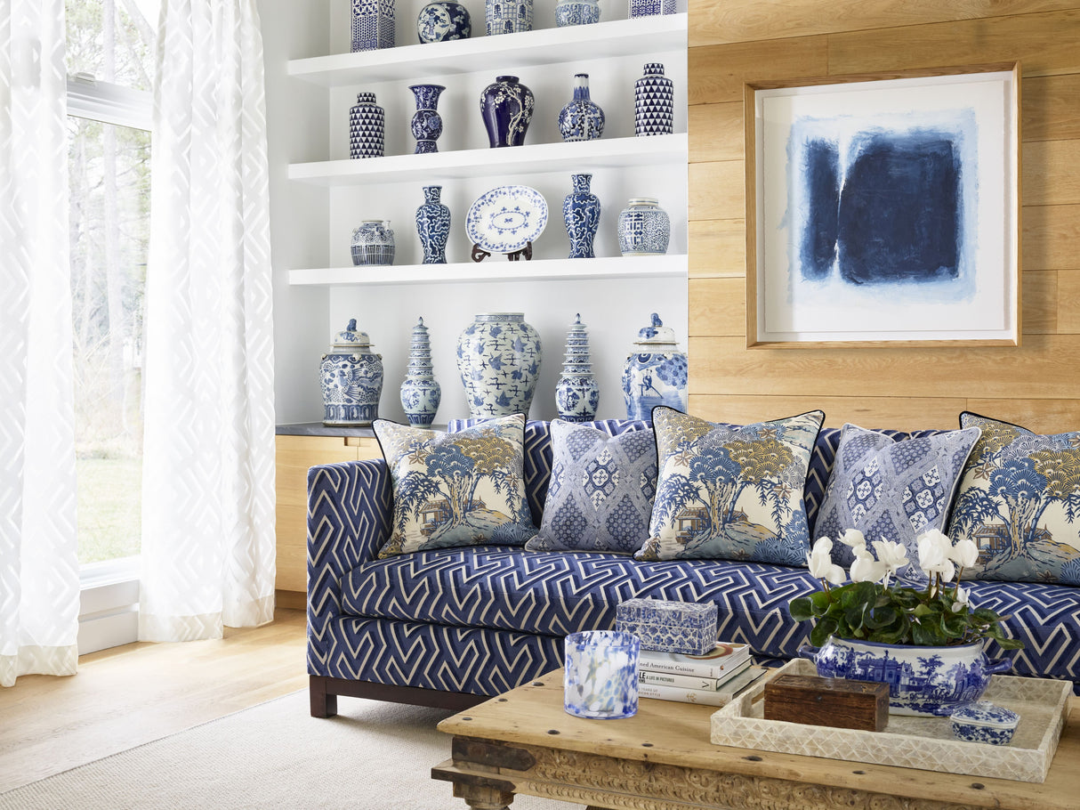 Scalamandre SC 000416626 TRUFFLE FARRAH PRINT Fabric - Eade's Wallpaper