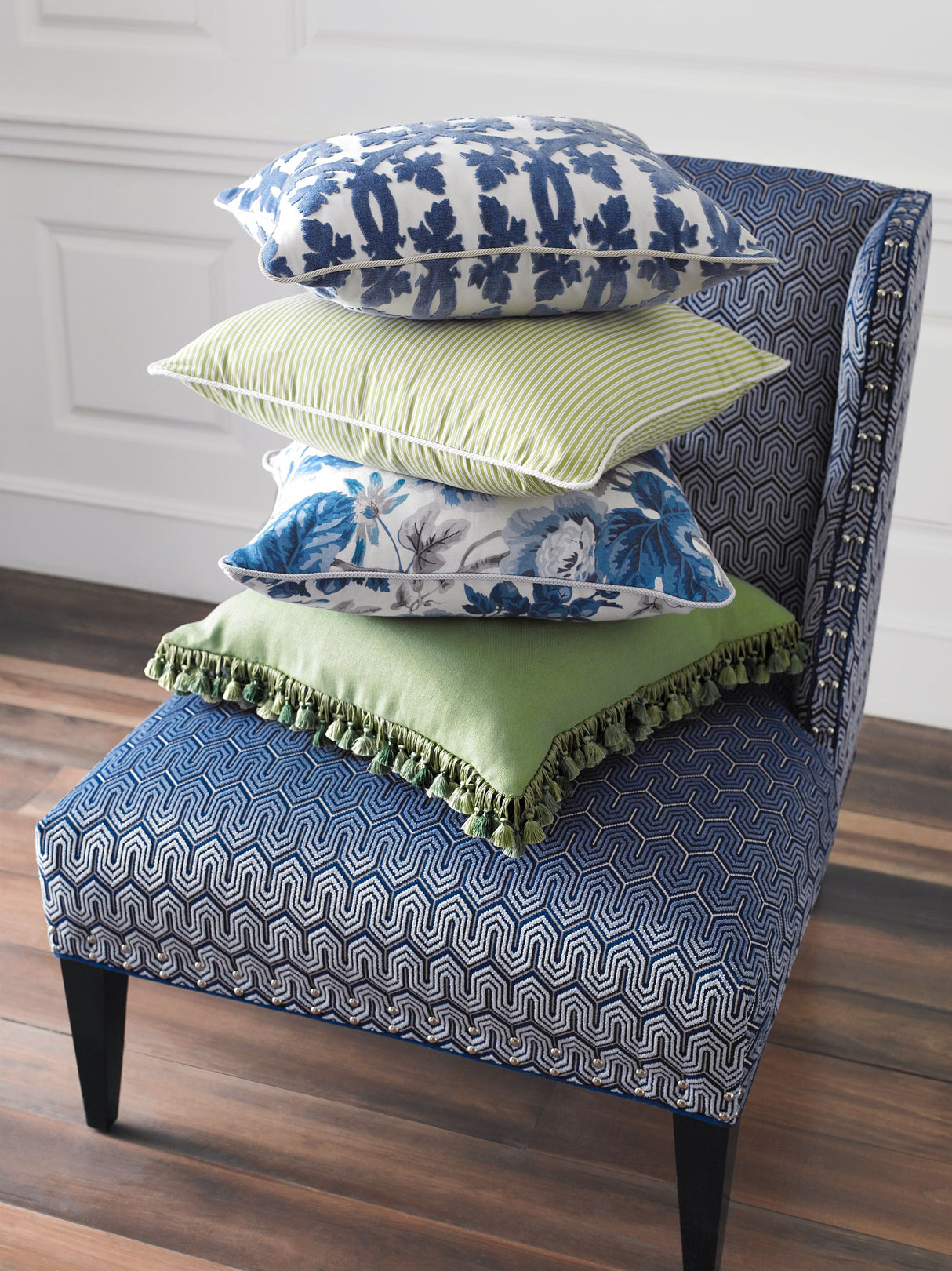 Scalamandre SC 000236395 PEARL GREY KENT STRIPE Fabric - Eade's Wallpaper