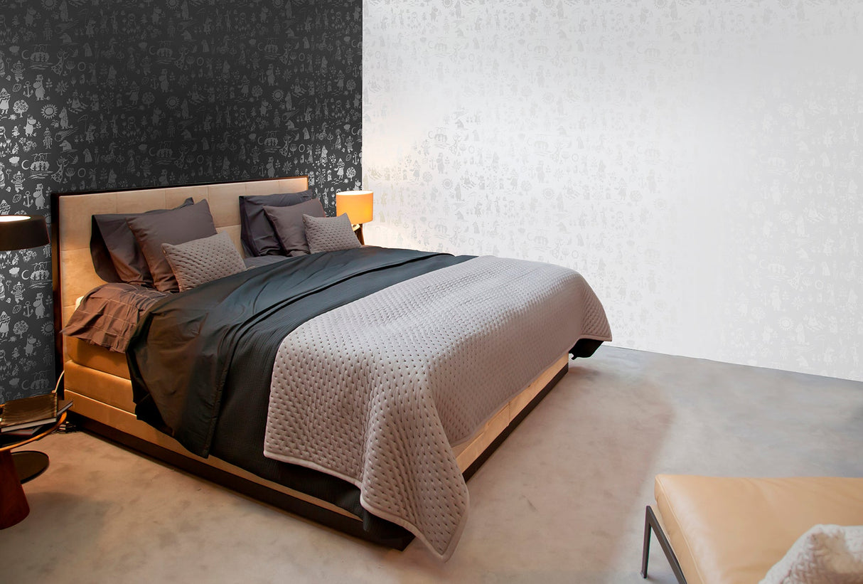 Sandudd SD5164-3 Moomin Light Grey Novelty Wallpaper