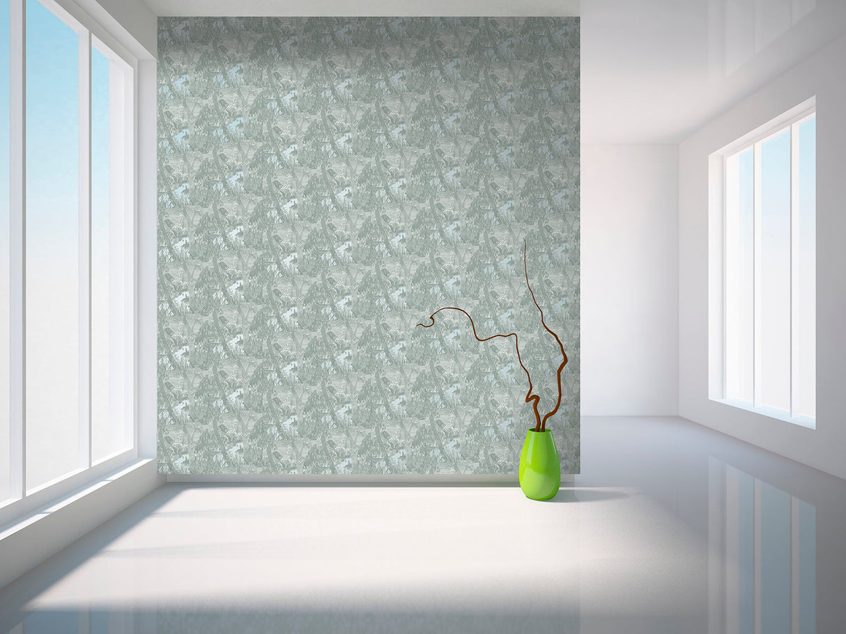 Sandudd SD5166-1 Moominvalley Dark Grey Forest Wallpaper
