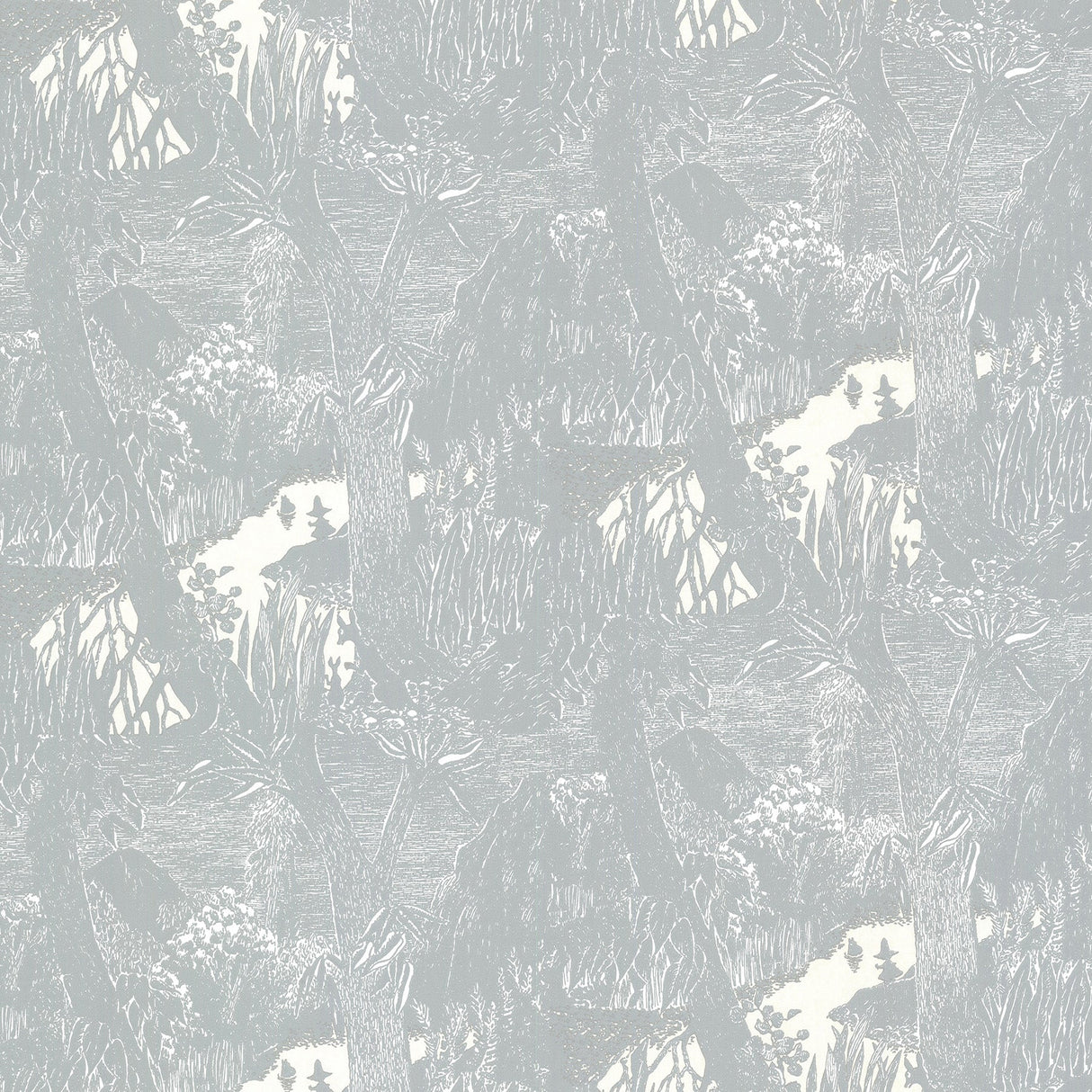 Sandudd SD5166-3 Moominvalley Light Grey Forest Wallpaper