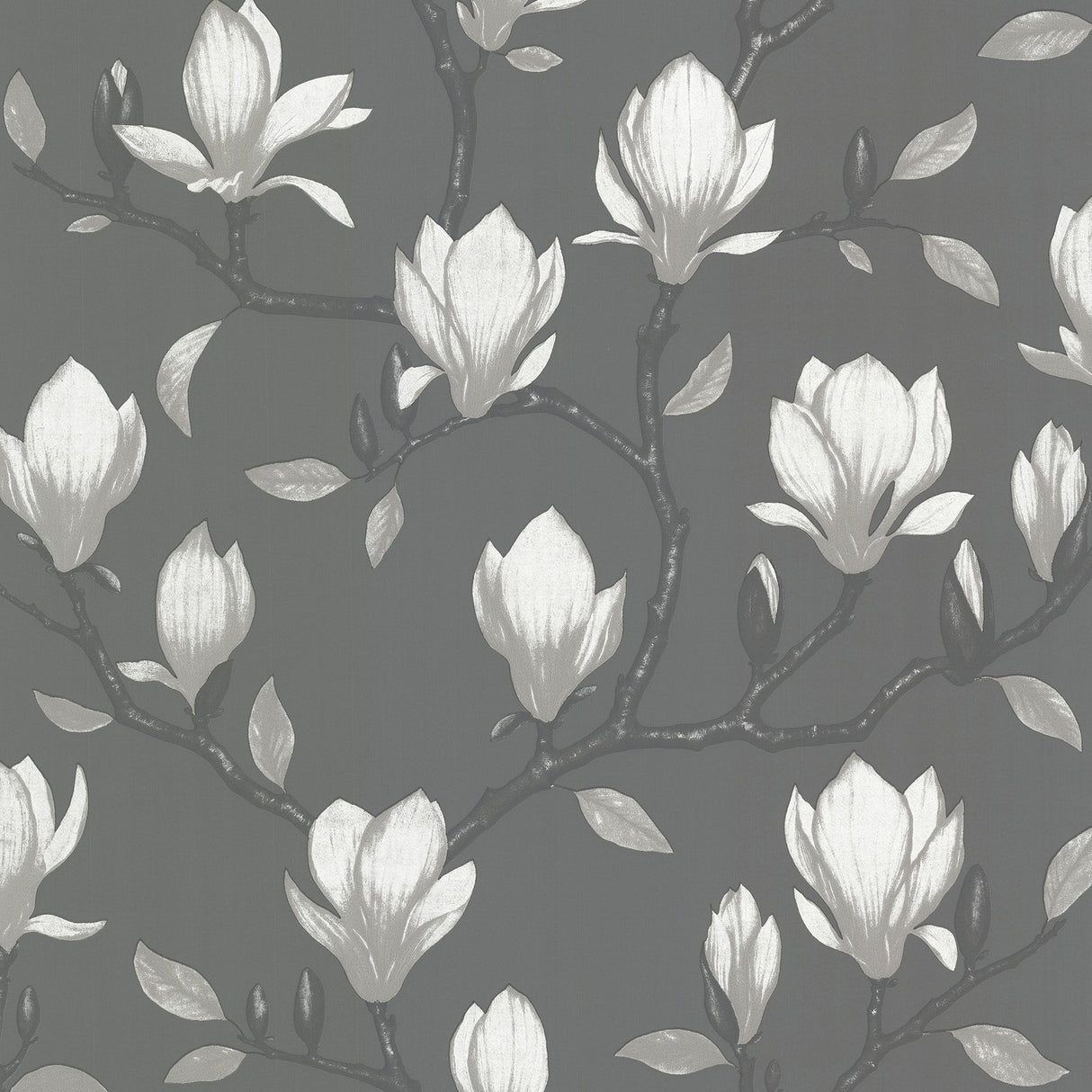 Sandudd SD5228-6 Grandiflora Charcoal Magnolia Wallpaper
