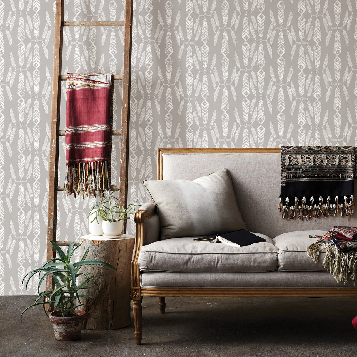 Sandudd SD5248-3 Lainey Grey Feather Wallpaper