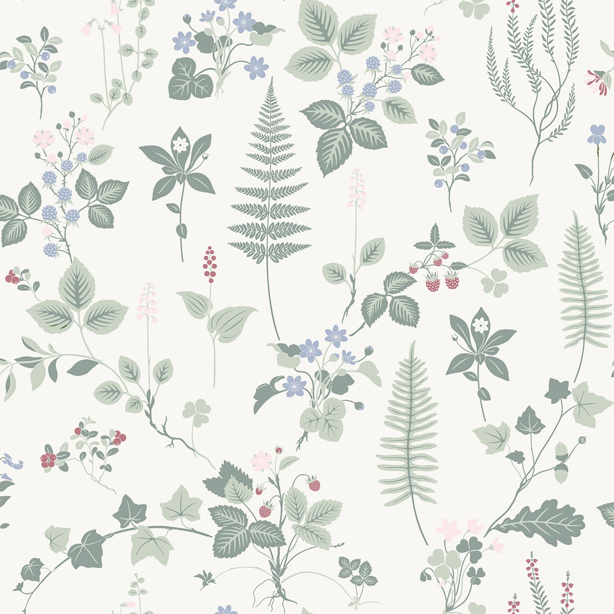 Sandudd SD5259-2 Stormare Light Green Botanical Wallpaper